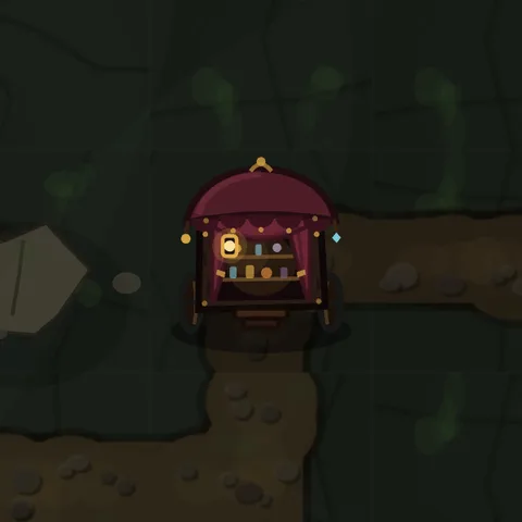 Crowley the traveling merchant wagon on the Among Demons world map